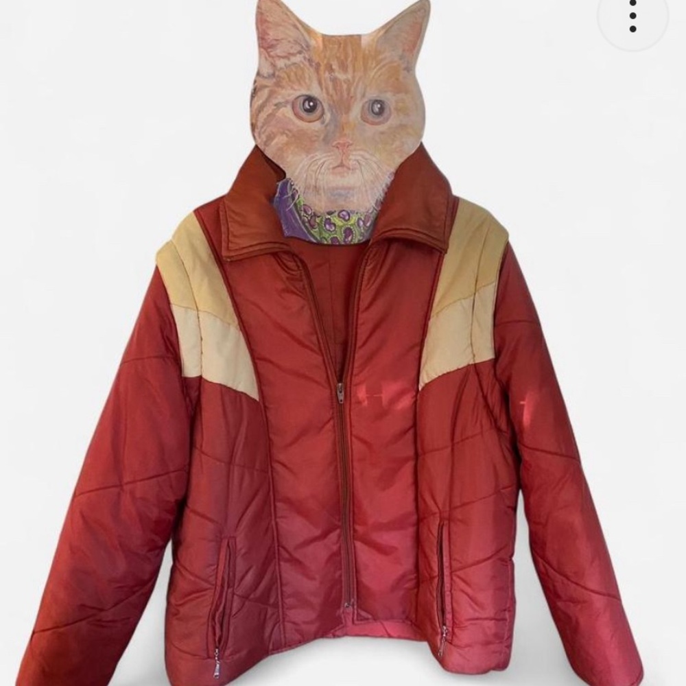 vintage 70s puffer jacket with removal sleeves